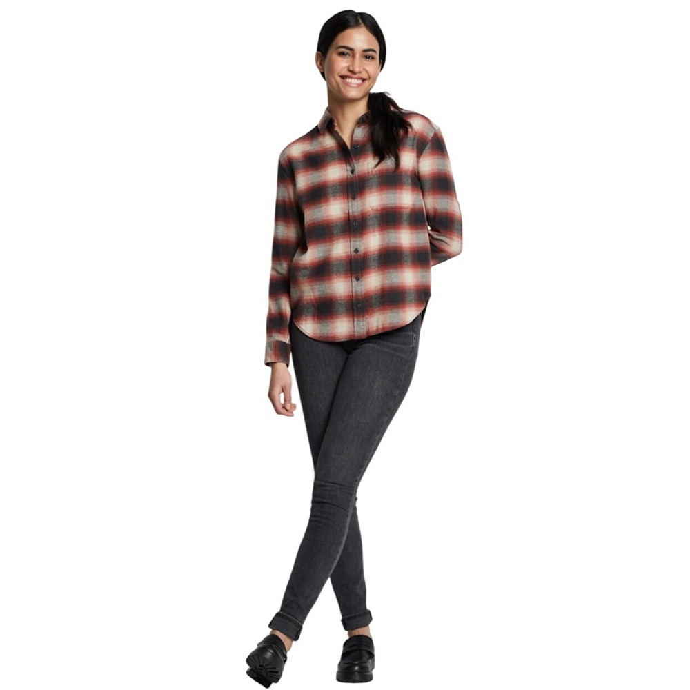 Pistola Plaid Button Down Shirt Womens Long Sleeve Cotton Casual Top‎